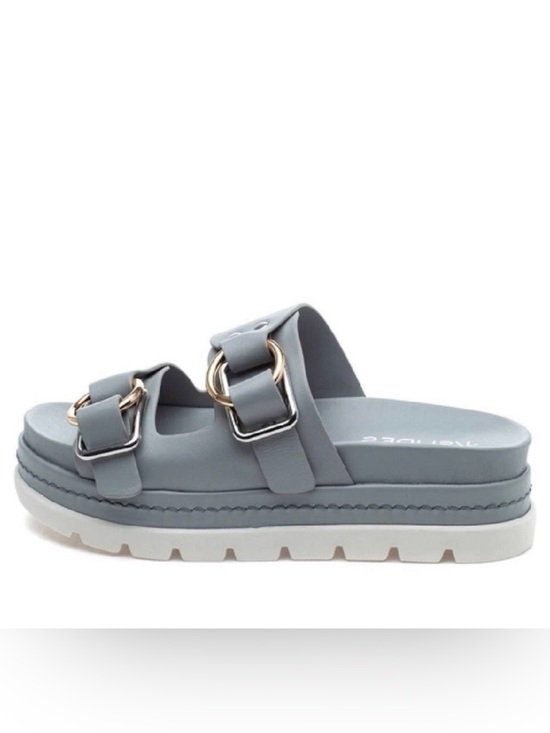 J/SLIDES Shoes - NWT J/SLIDES BAHA Light Grey Leather Sandal